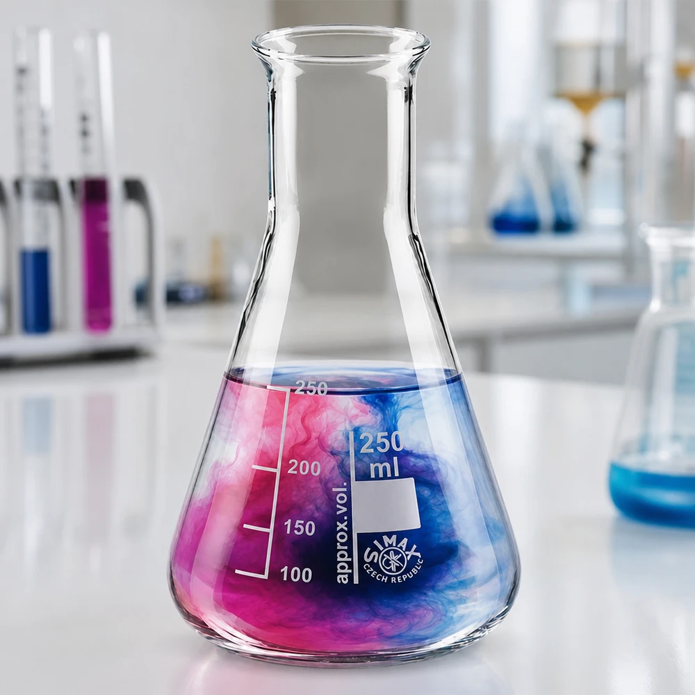 Vetreria da laboratorio Beuta da 250 ml a collo stretto per l'analisi di composti chimici