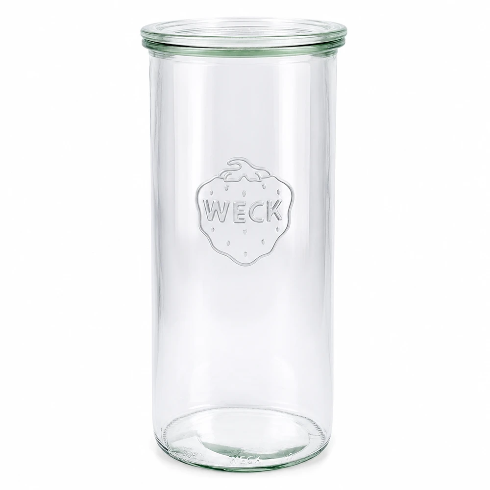 Barattolo WECK 1500ml con coperchio in vetro RR100 barattolo per conserve trasparente vuoto in piedi