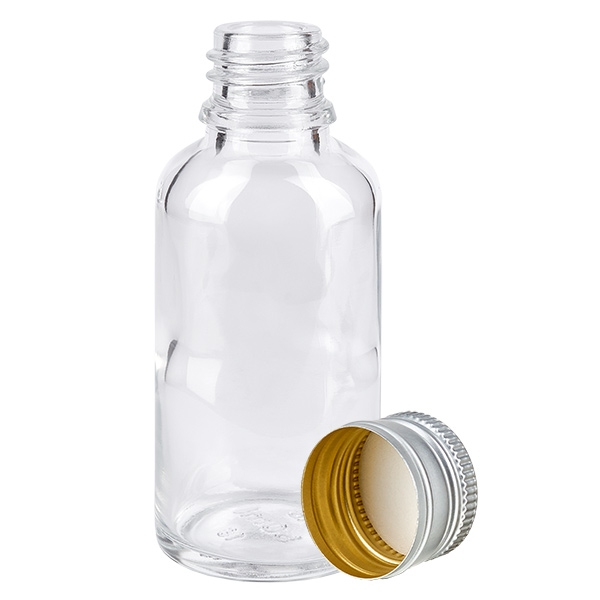 30ml Flasche 11mm Schraubverschluss Alu-Silber Standard BlueL. UT18/30