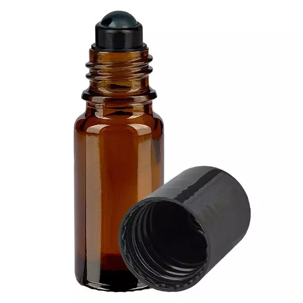 Flacon de déodorant en verre ambré 10 ml, déo à bille vide Flacon de déodorant en verre ambré 10 ml, déo à bille vide