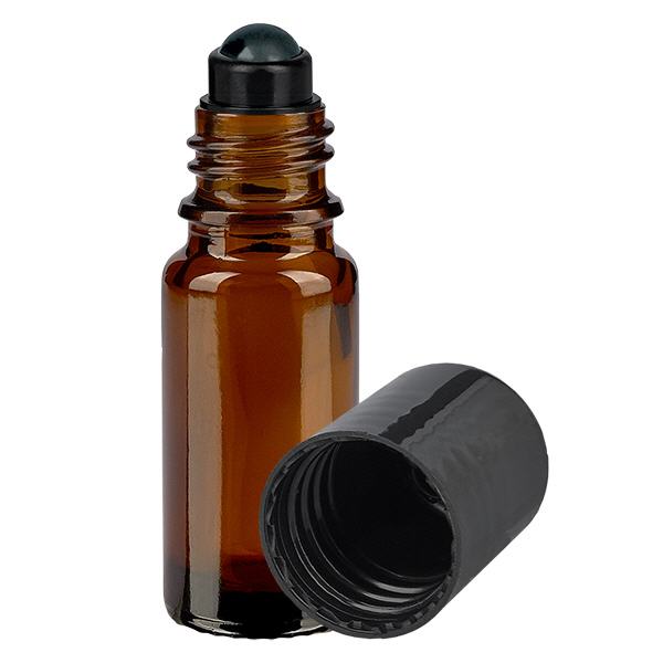 Flacone roll-on marrone da 10ml STD nero ApoGlas Flacone roll-on marrone da 10ml STD nero ApoGlas