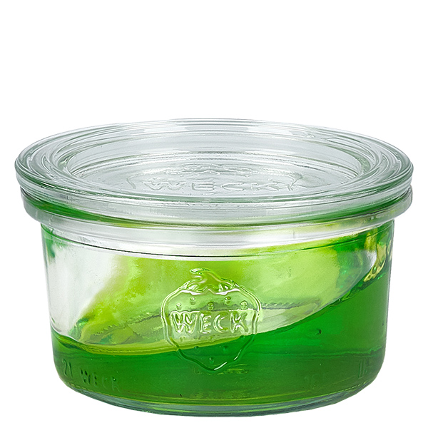 Set di 12 barattoli Weck da 165 ml con 12 coperchi in vetro Set di 12 barattoli Weck da 165 ml con 12 coperchi in vetro