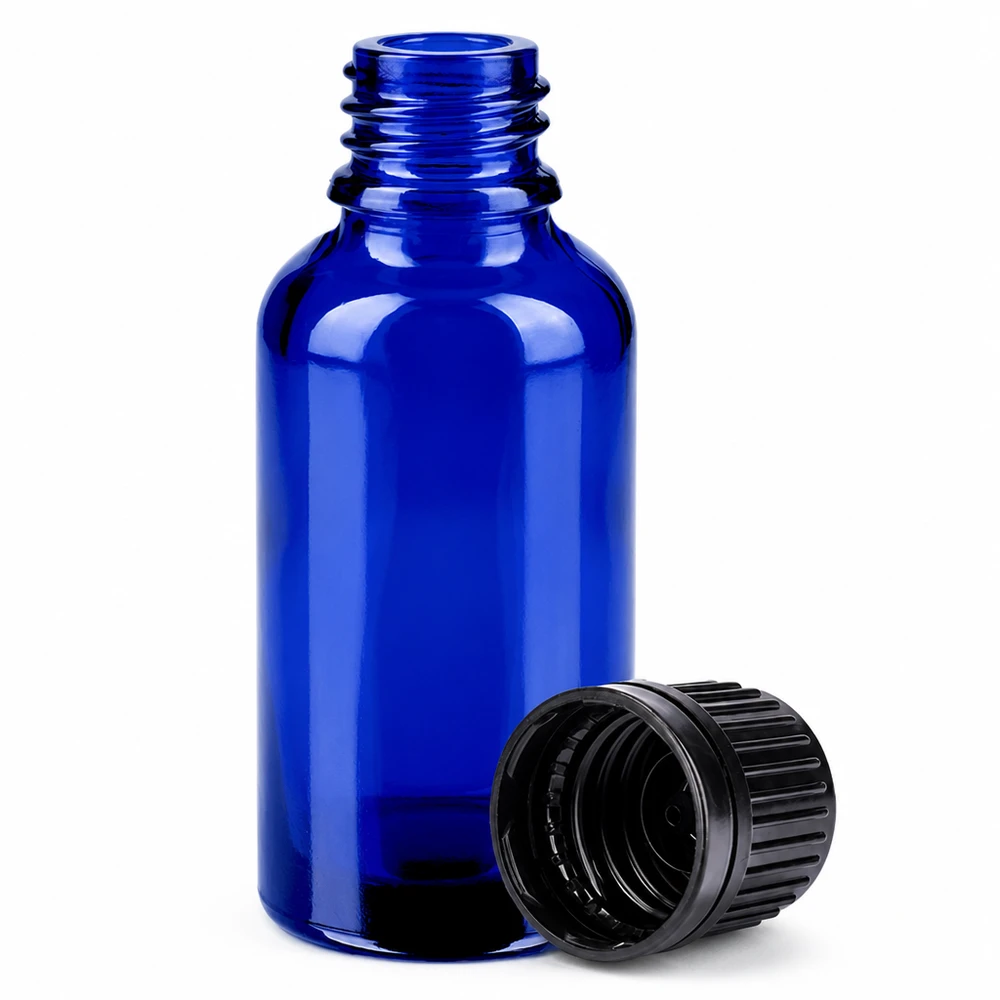 Bottiglia da 30ml 11mm SV nero OV BlueLine UT18/30 Bottiglia da 30 ml in blu intenso per conservare i liquidi in modo sicuro