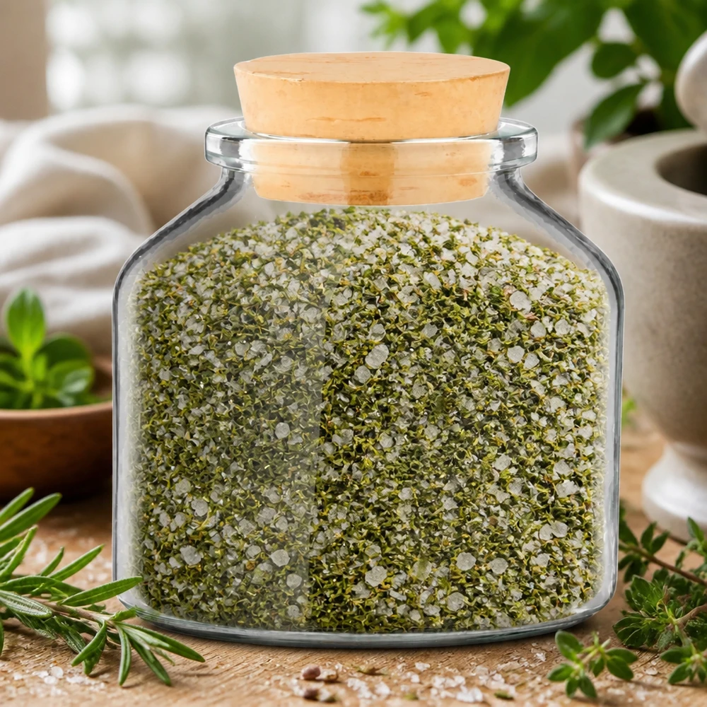 Idea barattolo per spezie: rotondo 100ml trasparente con tappo di sughero 22/26 Barattolo riutilizzabile per spezie da 100 ml, trasparente, con coperchio in sughero, per miscele di erbe aromatiche