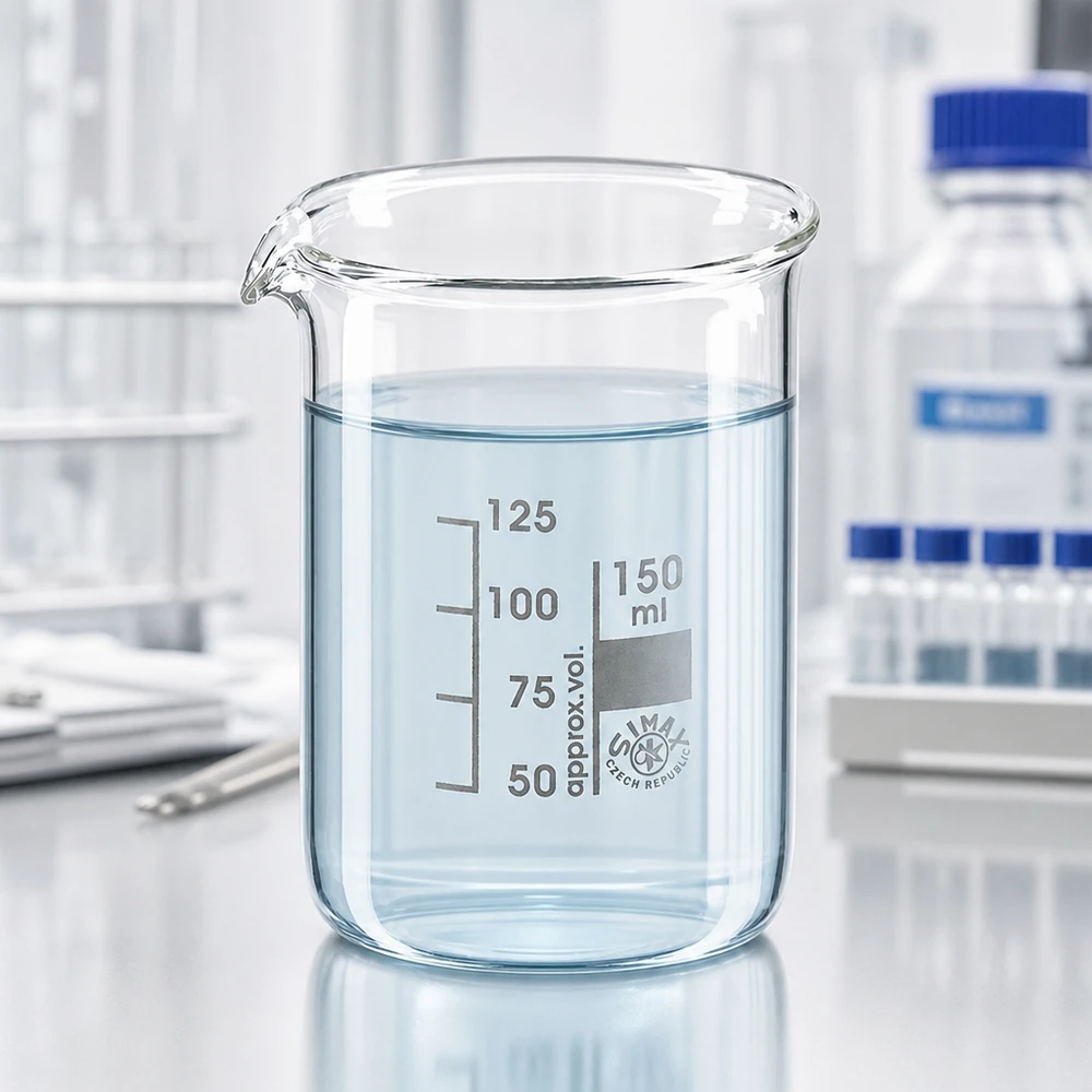 Becher 150ml in vetro borosilicato, forma bassa Bicchiere da laboratorio trasparente da 150 ml con beccuccio e scala millesimale per applicazioni scientifiche