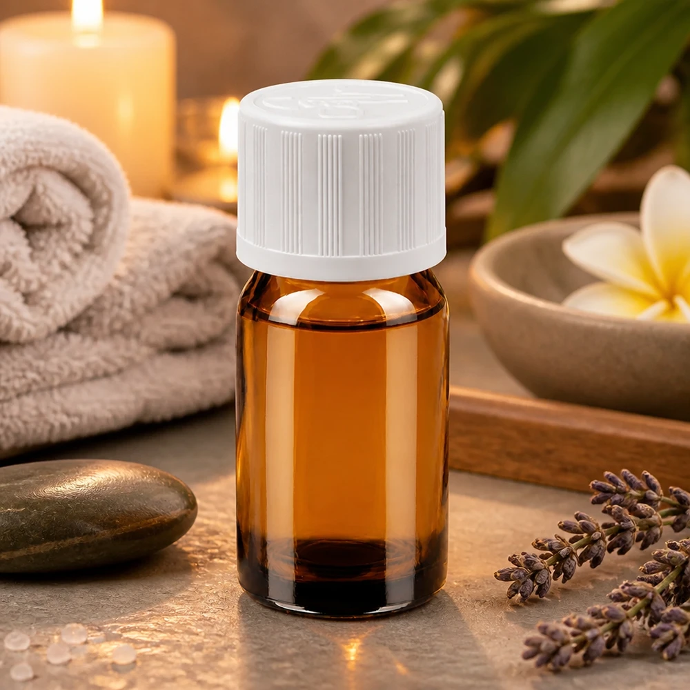 Flacone da 5 ml in vetro marrone con filettatura da 11 mm, perfetto per applicazioni di omeopatia e naturopatia.