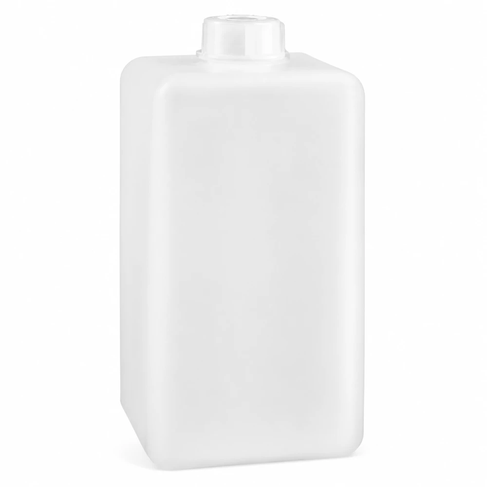 Bouteille en plastique PE-HD blanche de 1 500 ml à col étroit, destinée aux produits chimiques, au matériel de laboratoire et à l'industrie