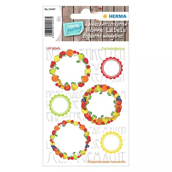 Deckeletiketten "Obst" (18 Aufkleber) ø24/43mm