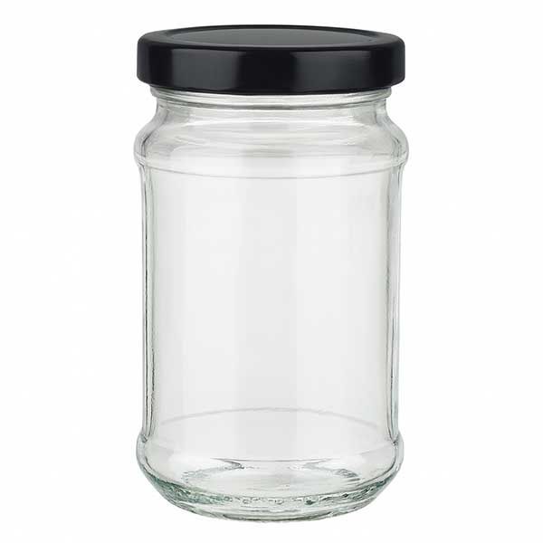 390ml Rundglas + BasicSeal Deckel schwarz deep UT