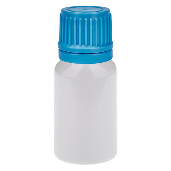 Flacone da 10 ml con tappo a vite blu da 11 mm, chiusura di sicurezza WhiteLine UT18/10 Flacone da 10 ml con tappo a vite blu da 11 mm, chiusura di sicurezza WhiteLine UT18/10