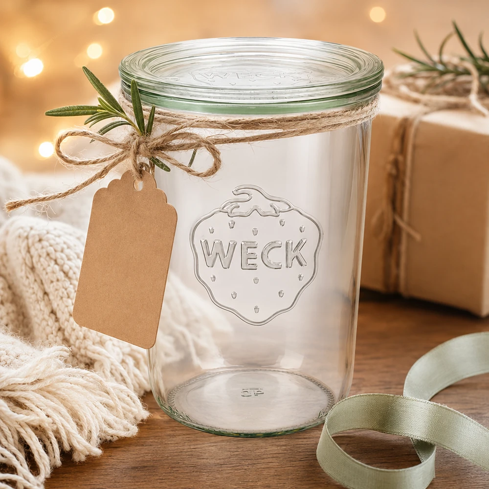 Bocal en verre de 850 ml avec couvercle en verre WECK RR100 Bocal en verre de 850 ml avec couvercle en verre WECK RR100
