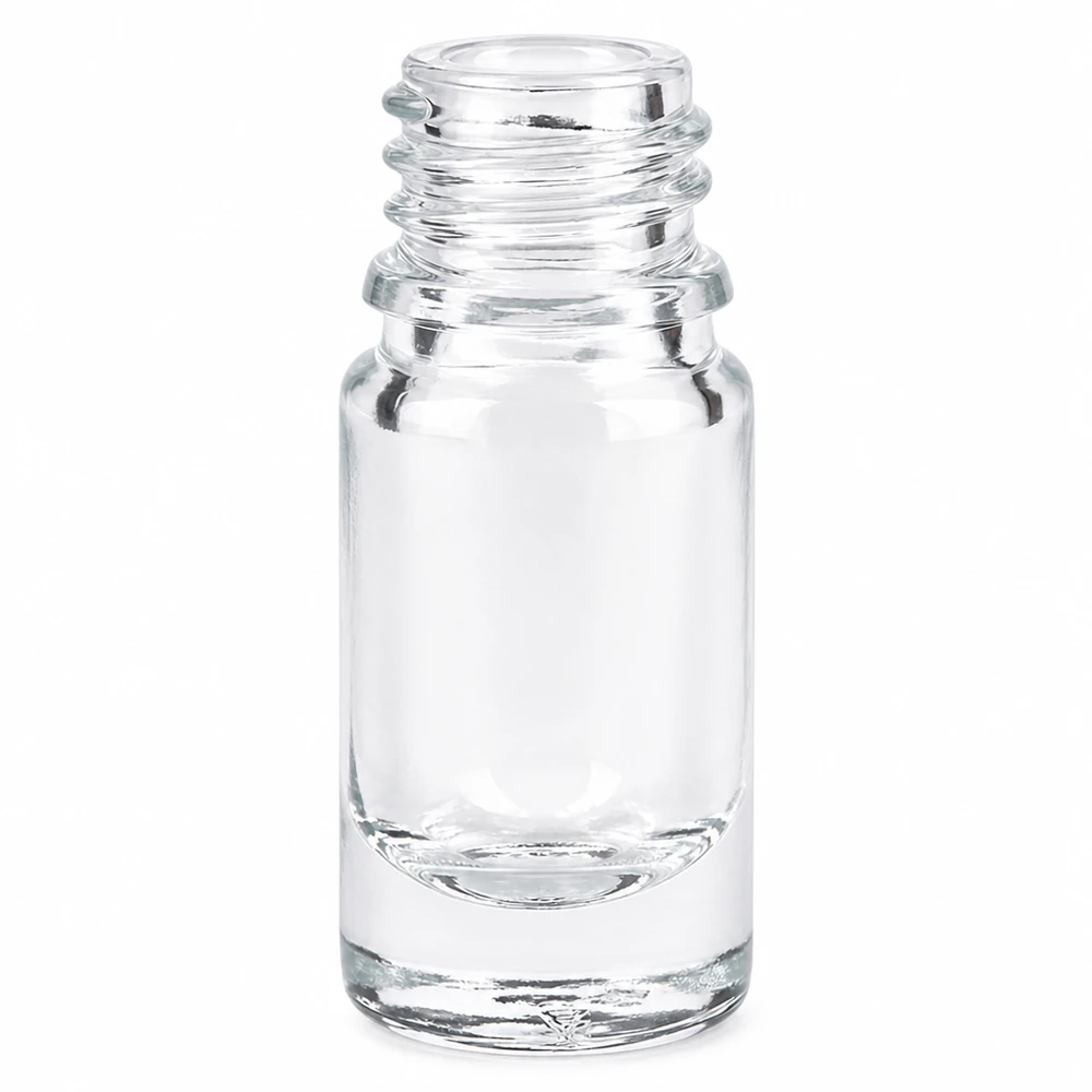 Klarglas Flasche 5ml DIN 18 Kompakte 5ml Apothekenflasche ApoGlas mit rundem Boden aus durchsichtigem Glas