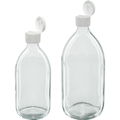 Klarglas Euro-Medizinflaschen mit Klappverschluss