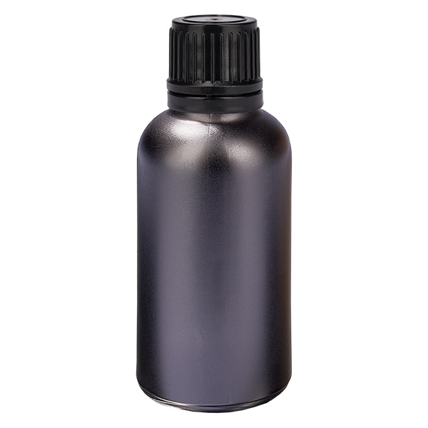 30ml Globuliflasche 8mm Giessring schwarz Originalitätsverschluss BlackL. UT18/30