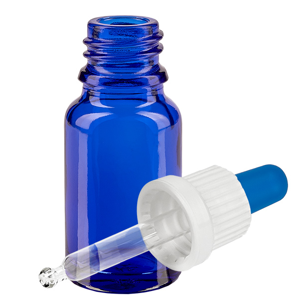 10ml Pipettenflasche weiß/blau Originalitätsverschluss BlueLine UT18/10