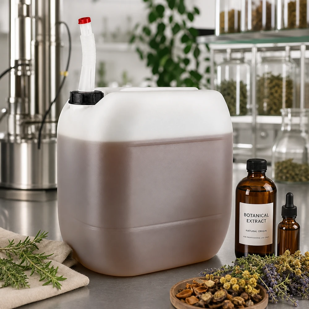 Kanister 30 Liter mit Auslaufrohr Flex Transluzenter 30L Kanister mit Flex-Rohr und roter Kappe für ätherische Öle und Tinkturen