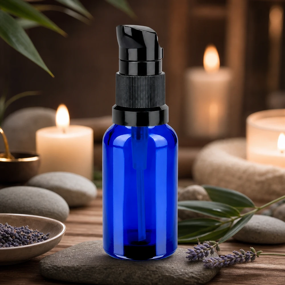 20ml Pumpflasche schwarz Standardverschluss BlueLine UT18/20 20ml Pumpflasche schwarz STD BlueLine UT18/20 - professionelle Verpackungslösung für Naturkosmetik