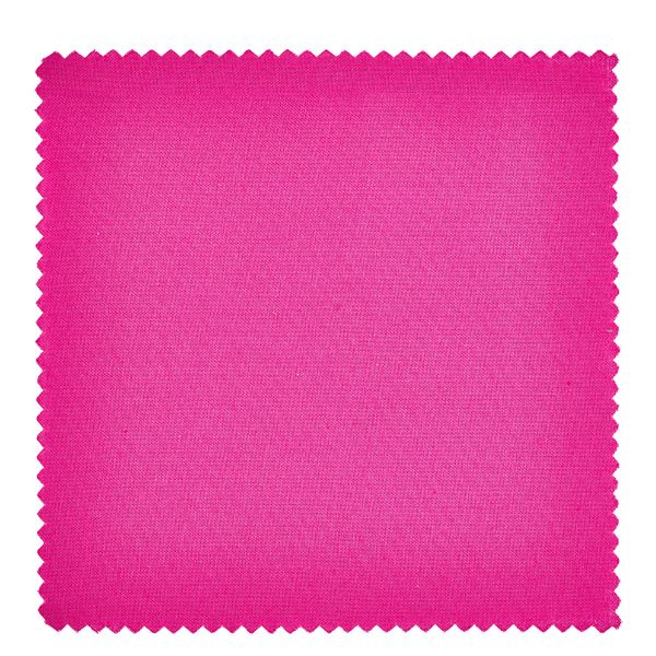 Centrino per gioielli in tessuto rosa 12cm quadrato Il tessuto rosa di 12 cm di lato mostra la trama e i dettagli del taglio seghettato per i centrini per gioielli.