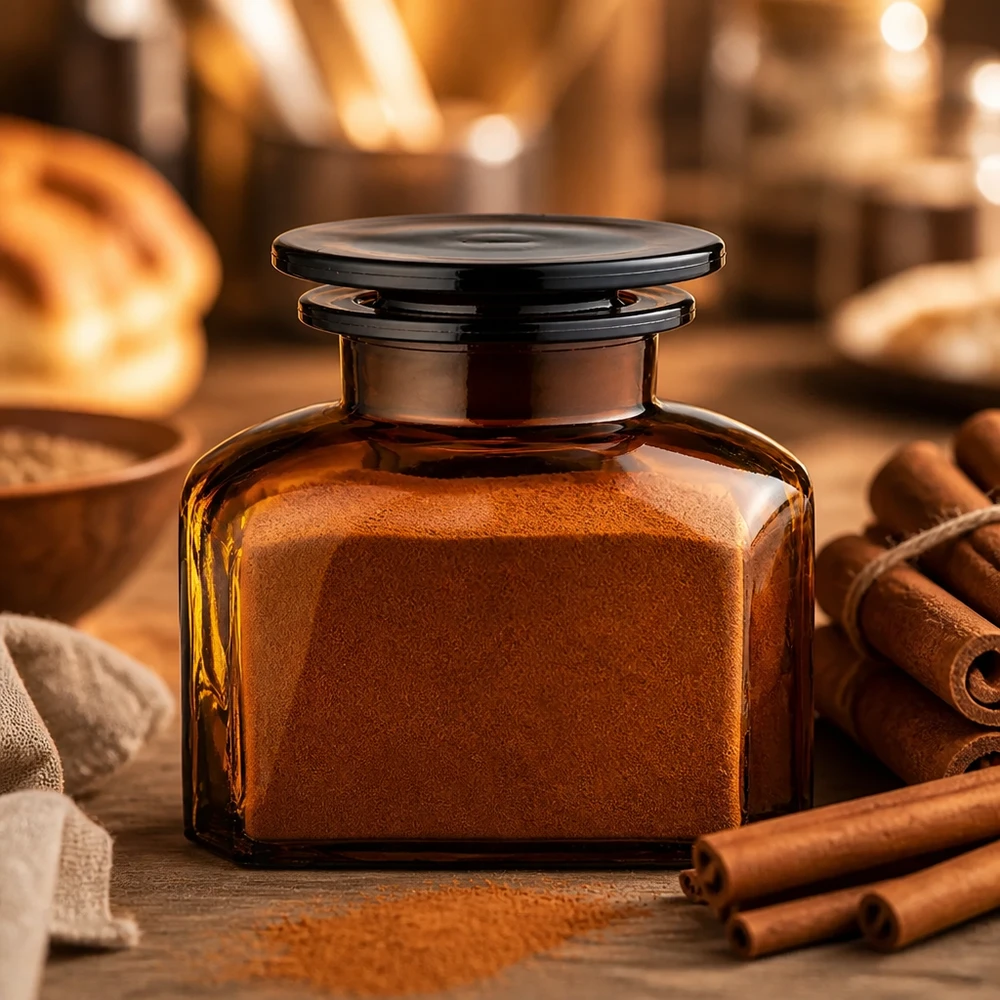Idea barattolo per spezie: bottiglia da farmacia quadrata da 150 ml a bocca larga Flacone da farmacia in vetro ambrato che protegge dalla luce, da 150 ml, a collo largo, per spezie aromatiche