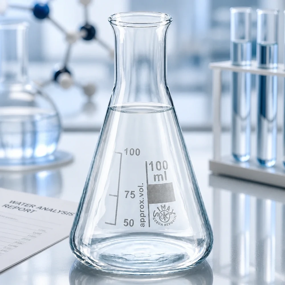 Beuta da 100 ml resistente al calore con collo stretto per un lavoro di laboratorio sicuro