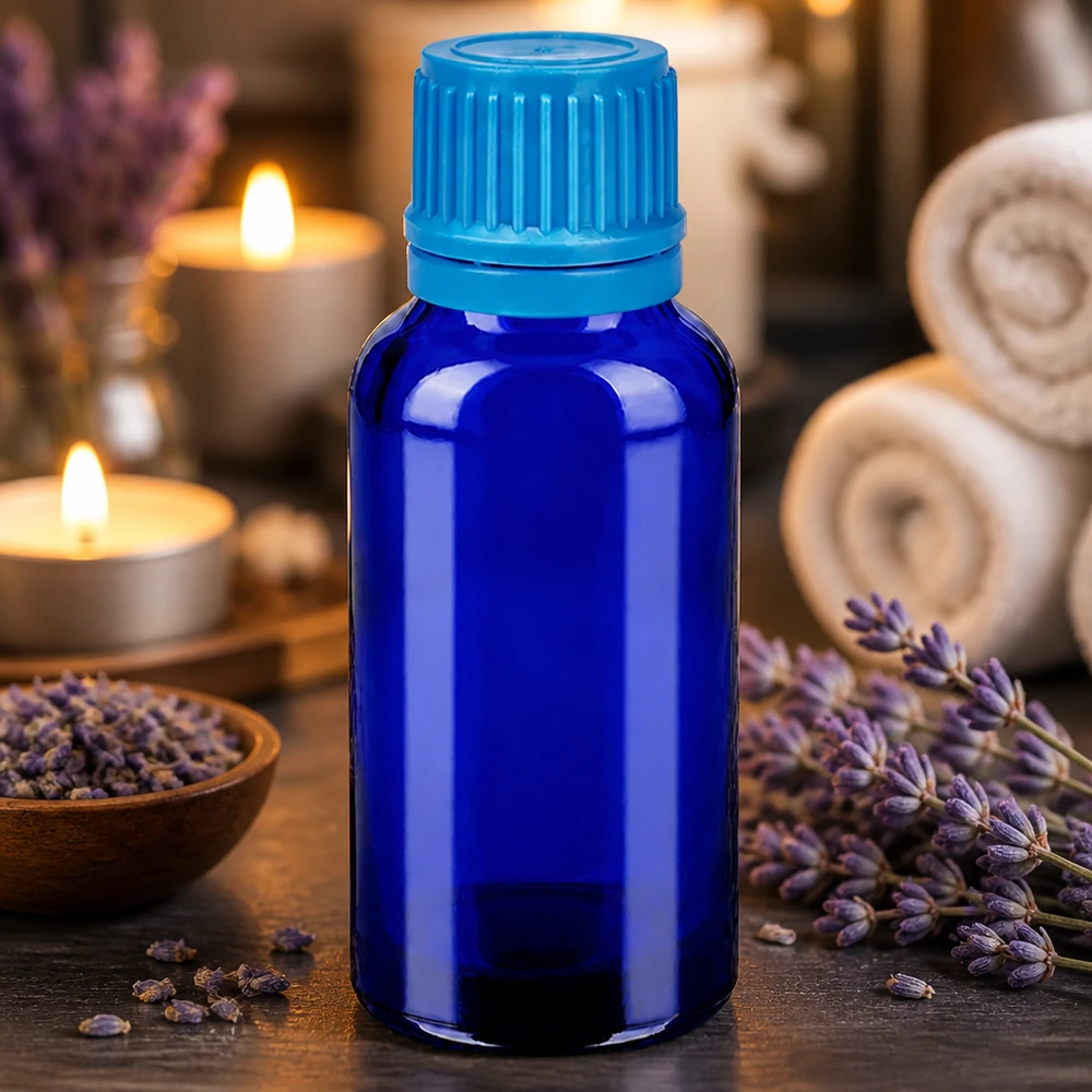 Flacone in vetro viola di qualità superiore da 30 ml, di dimensioni ottimali per i viaggi e gli spostamenti.