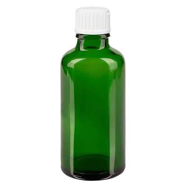 Apothekenflasche grün 50ml Schraubverschluss weiß Standard