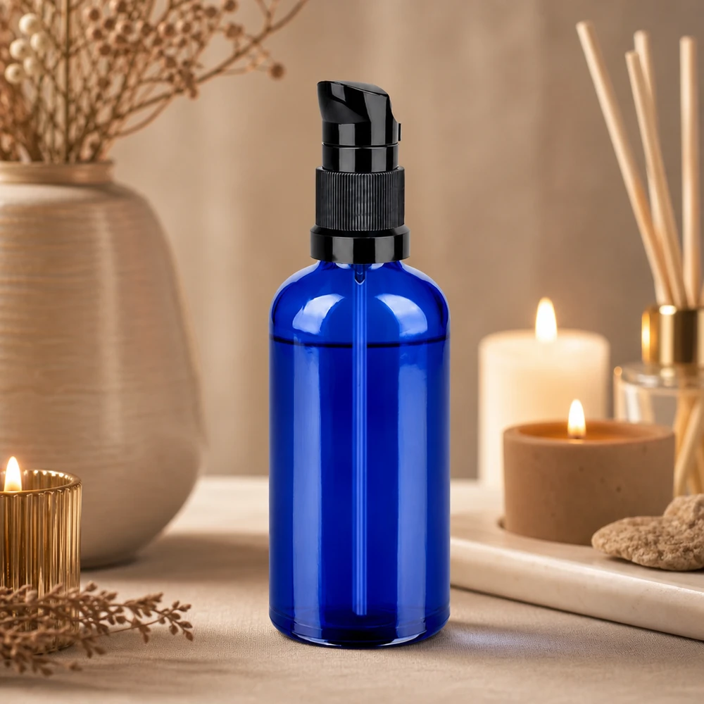 100ml Pumpflasche schwarz Standardverschluss BlueLine UT18/100 100ml Pumpflasche schwarz Standardverschluss BlueLine UT18/100
