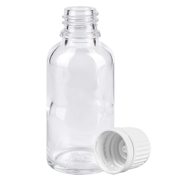 30ml Flasche 11mm Schraubverschluss weiß Originalitätsverschluss ClearLine UT18/30