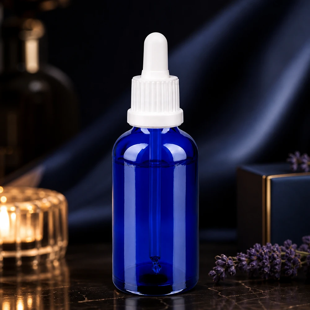50ml Pipettenflasche weiß Originalitätsverschluss BlueLine UT18/50 Vielseitige 50ml Tropfflasche OV BlueLine UT18/50 für DIY-Kosmetik und pharmazeutische Lösungen