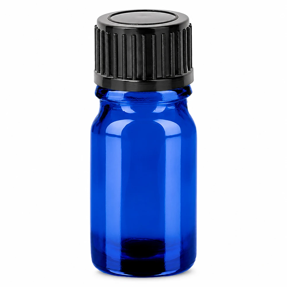 Flacon 5ml 11mm SV noir STD BlueLine UT18/5 Flacon compact de 5ml avec bouchon standard noir idéal pour le voyage et le stockage