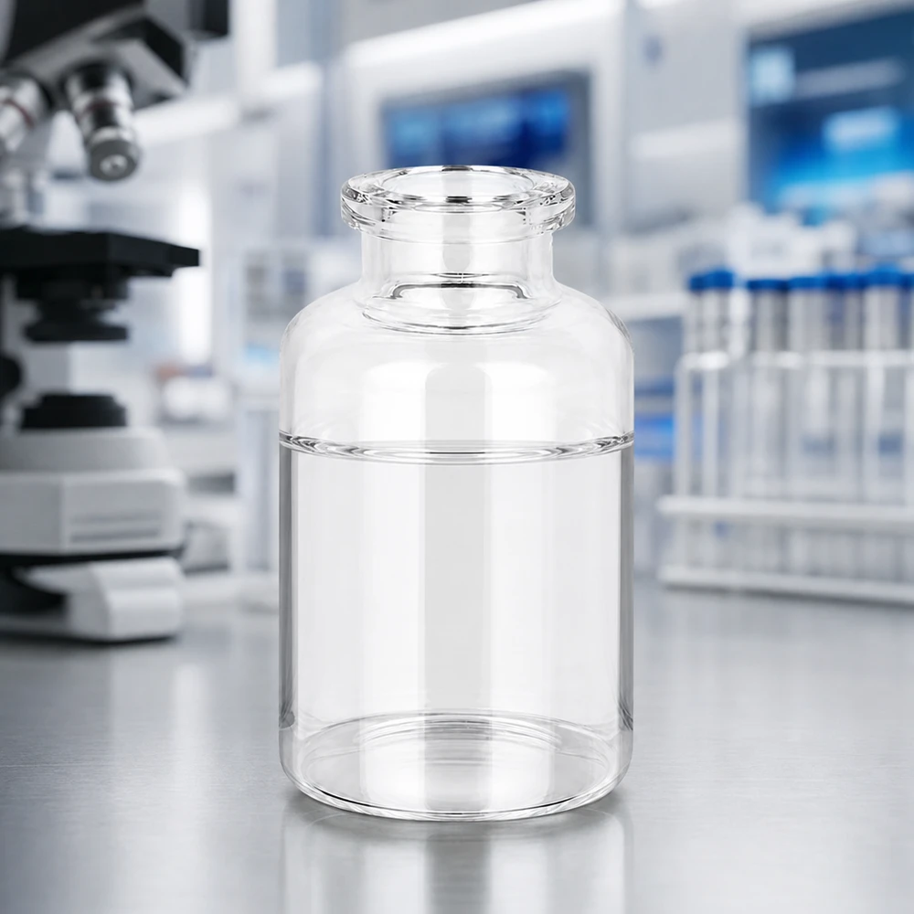 Injektionsflasche Klarglas 20ml Zylindrische Klarglasflasche 20ml mit konischem Halsübergang für Injektionspräparate steril