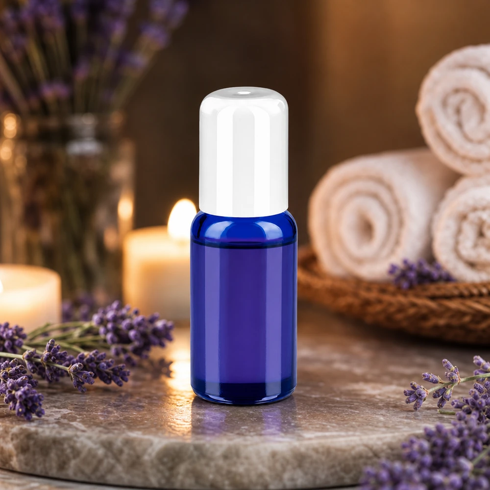 20ml Roll-On Flasche weiß Standardverschluss BlueLine UT18/20 Vielseitige Glasflasche 20ml perfekt für DIY Kosmetik und natürliche Hautpflege