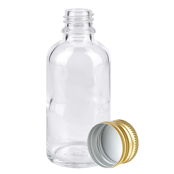 50ml Flasche 11mm Schraubverschluss Alu-Gold Standard ClearLine UT18/50