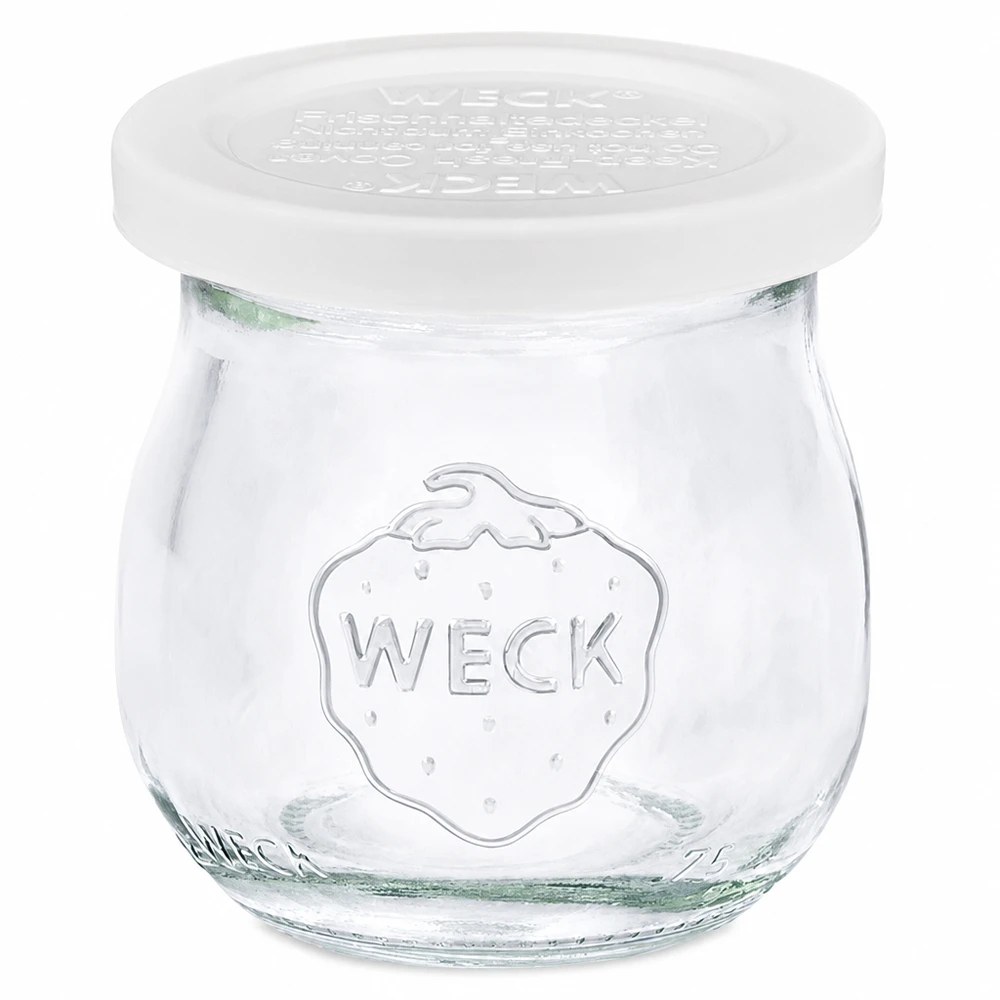 Barattolo a tulipano da 75 ml con coperchio salvafreschezza WECK RR40 WECK barattolo a tulipano 75ml con coperchio bianco per la freschezza RR40 Barattolo in vetro per marmellate e conserve