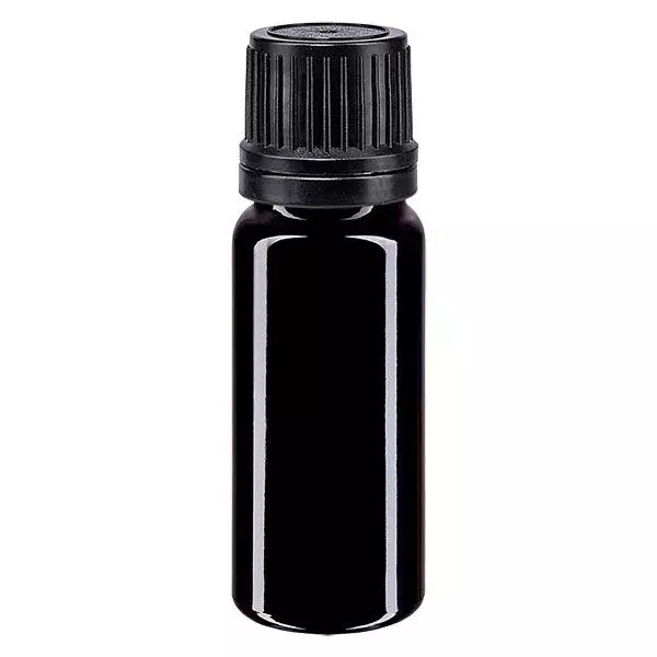 Bouteille de pharmacie violette 10ml bouchon vissable bague de coulée noire bouchon inviolabilité