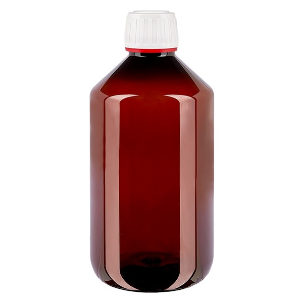 Bottiglia PET 500ml con tappo bianco/rosso OV Bottiglia PET 500ml con tappo bianco/rosso OV