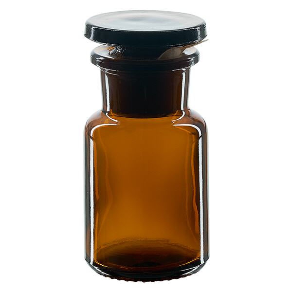 Rundschulterfl. 50ml braun Weithals Glasstopfen
