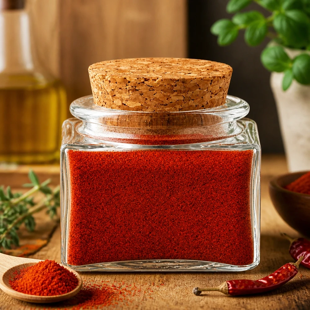 Vaso in vetro trasparente con tappo in sughero per spezie, di forma quadrata, perfetto per la cucina