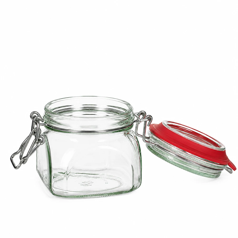 Bocal de conservation de 370 ml, type G, avec bouchon à clip UN.. Vielseitiges 370ml Vorratsglas mit traditionellem Bügelverschluss für den Hausgebrauch