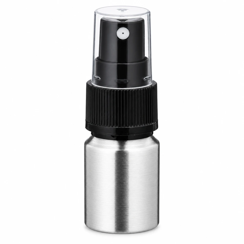 10ml geschliffene Aluflasche mit Zerstäuber Kompakte 10ml Sprayflasche Aluminium mit transparentem Schutzdeckel für sichere Aufbewahrung