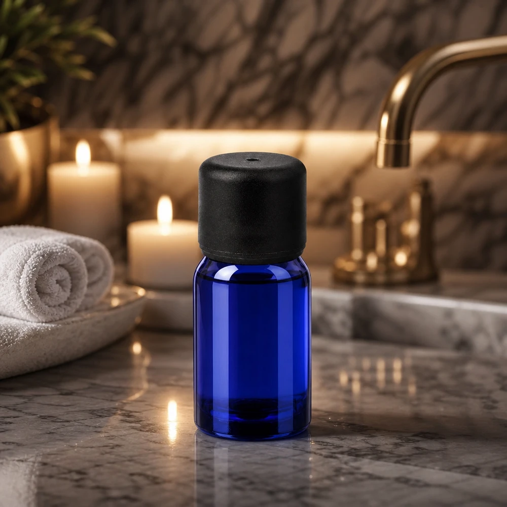 Flacone Premium BlueLine da 5 ml in vetro cobalto per l'aromaterapia professionale