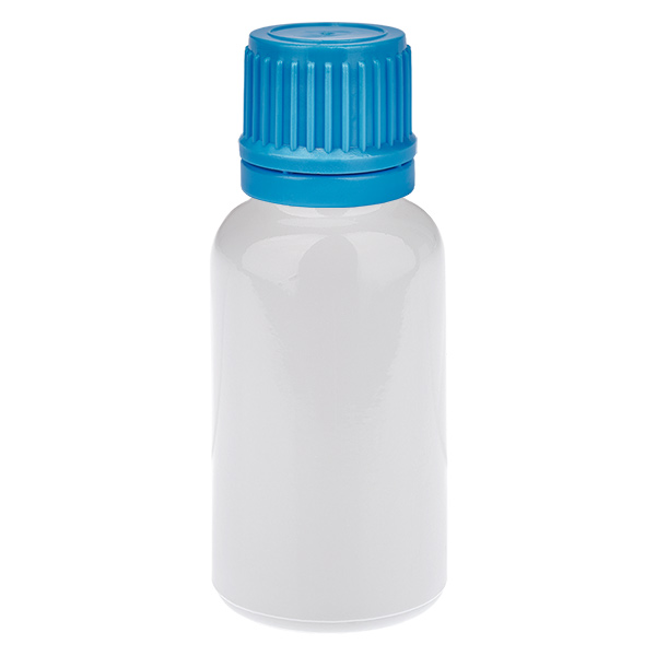 Flacone da 20 ml con tappo a vite blu da 11 mm, chiusura di sicurezza WhiteLine UT18/20 Flacone da 20 ml con tappo a vite blu da 11 mm, chiusura di sicurezza WhiteLine UT18/20