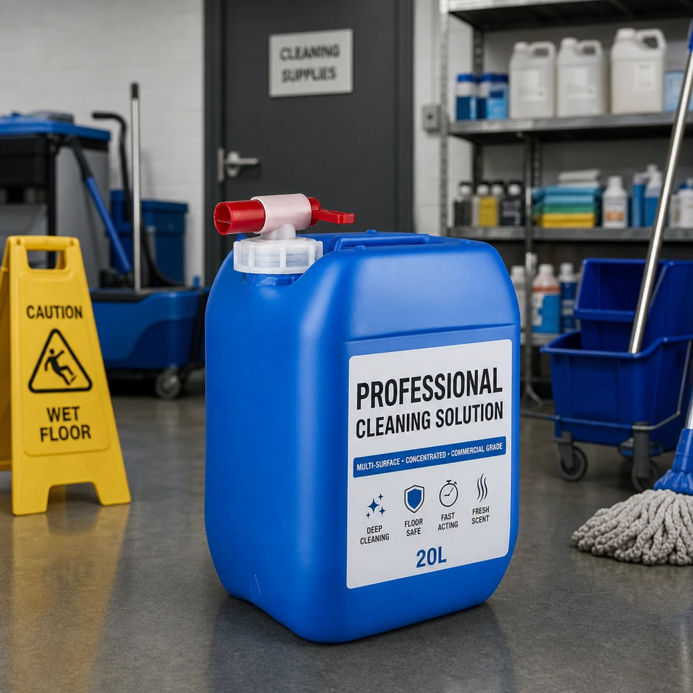 Kanister 10 Liter blau mit Auslaufhahn 10 Liter Flüssigkeitsbehälter blau mit Auslaufhahn für den Hausmeisterservice