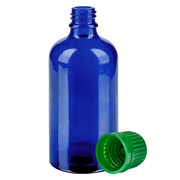 100ml Flasche 11mm Schraubverschluss grün Originalitätsverschluss BlueLine UT18/100