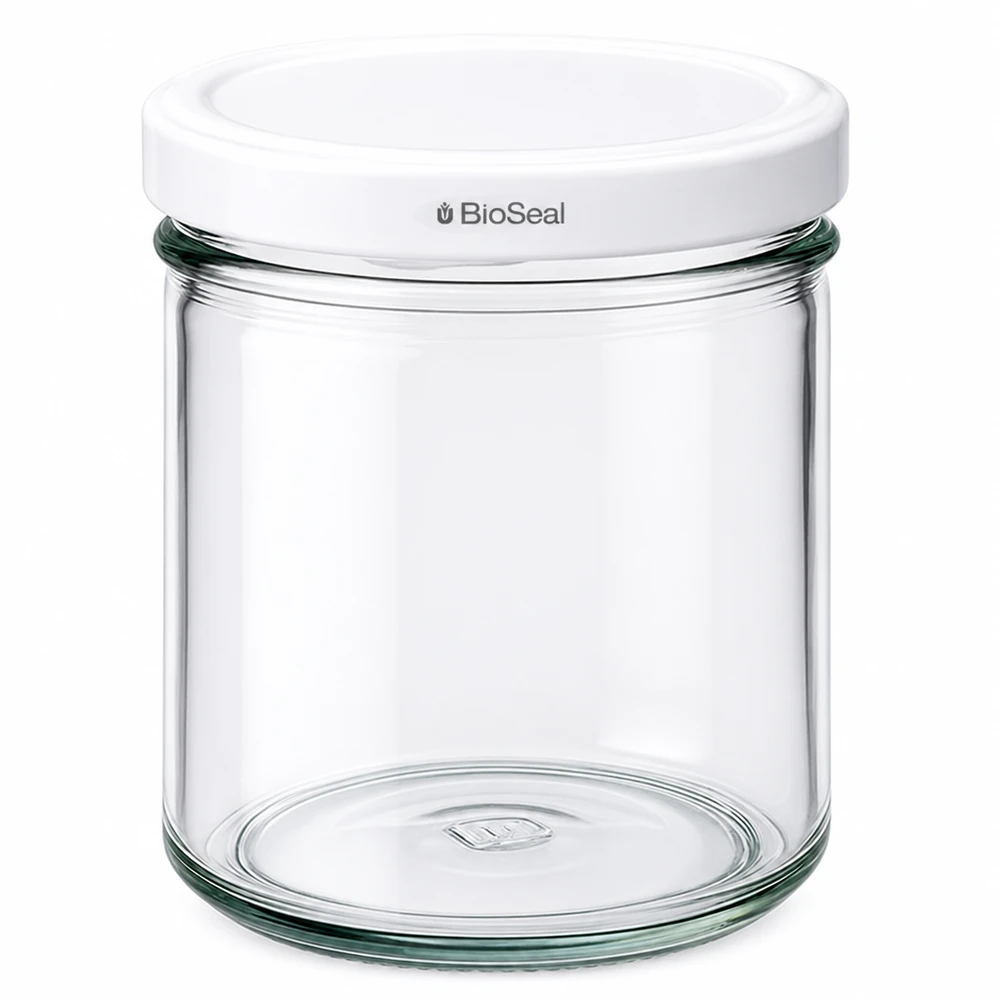 UNiTWIST Einmachglas 167ml mit weißem TO66 BioSeal Deckel Vorratsglas Konservenglas transparent
