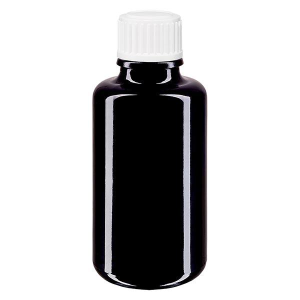 Apothekenflasche violett 30ml Schraubverschluss weiß Globuli Standard