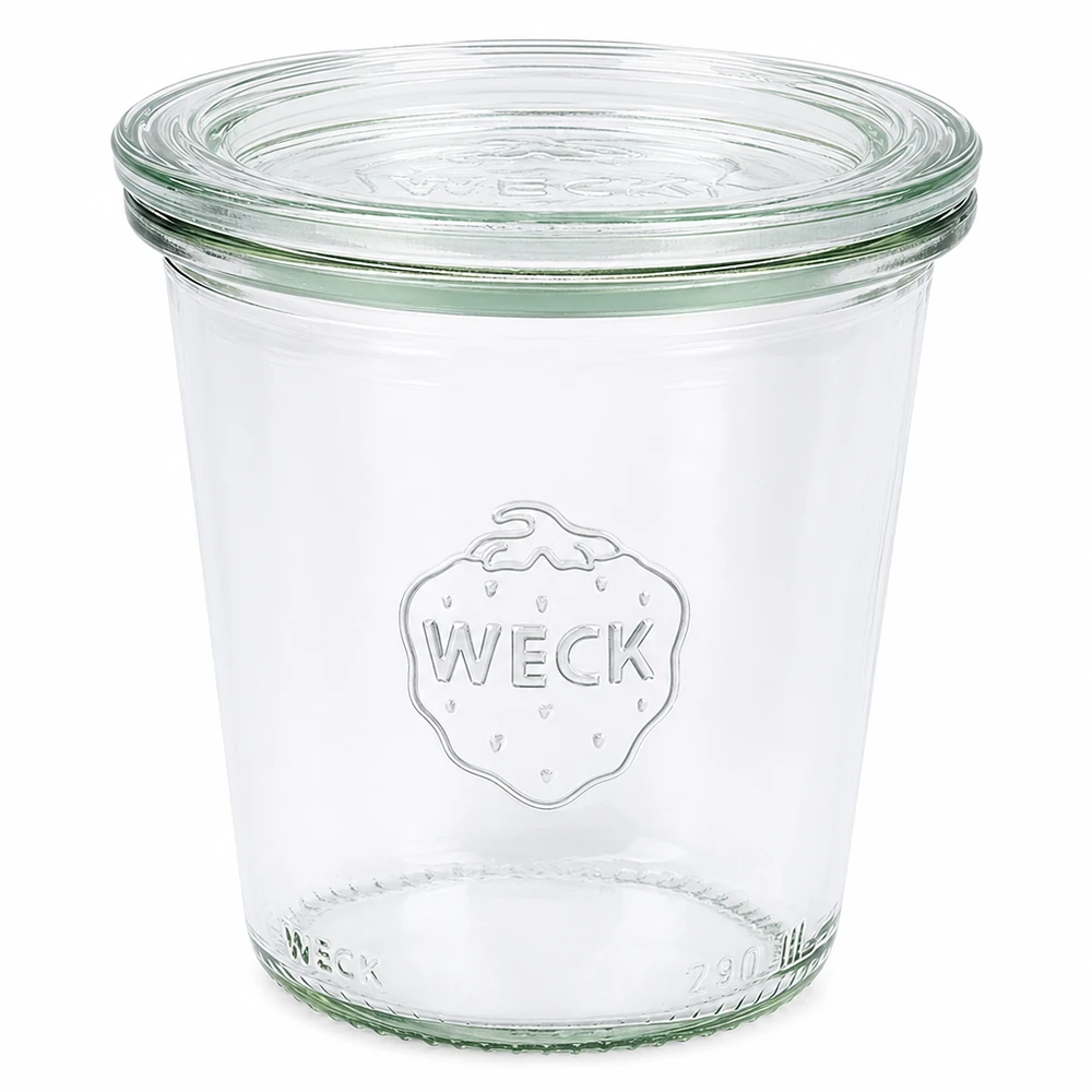 WECK tumbler da 290 ml con coperchio in vetro RR80 vaso da conserva trasparente per la conservazione e lo stoccaggio