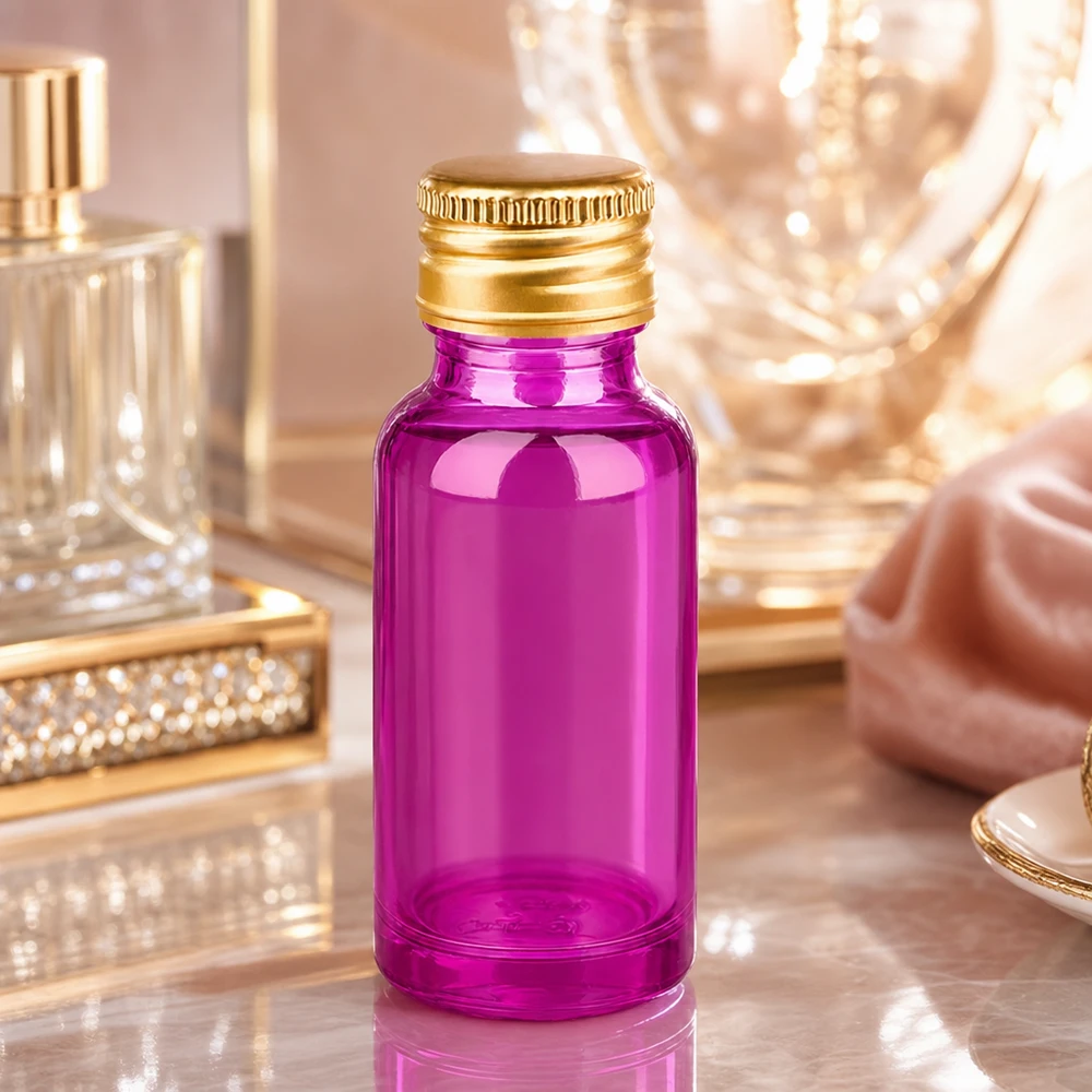 20ml Flasche 11mm Schraubverschluss Alu-Gold Standard PurpleLine. UT18/20 20ml Violettglas mit Aluminiumverschluss Gold bietet optimalen Lichtschutz für empfindliche Inhalte