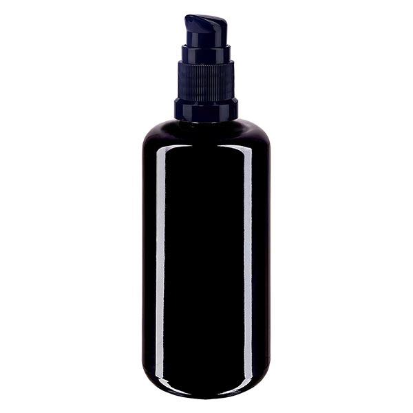 Apothekenflasche violett 200ml PumpVerschluss schwarz Standard