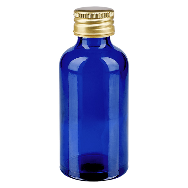 50ml Flasche 11mm Schraubverschluss Alu-Gold Standard BlueLine UT18/50